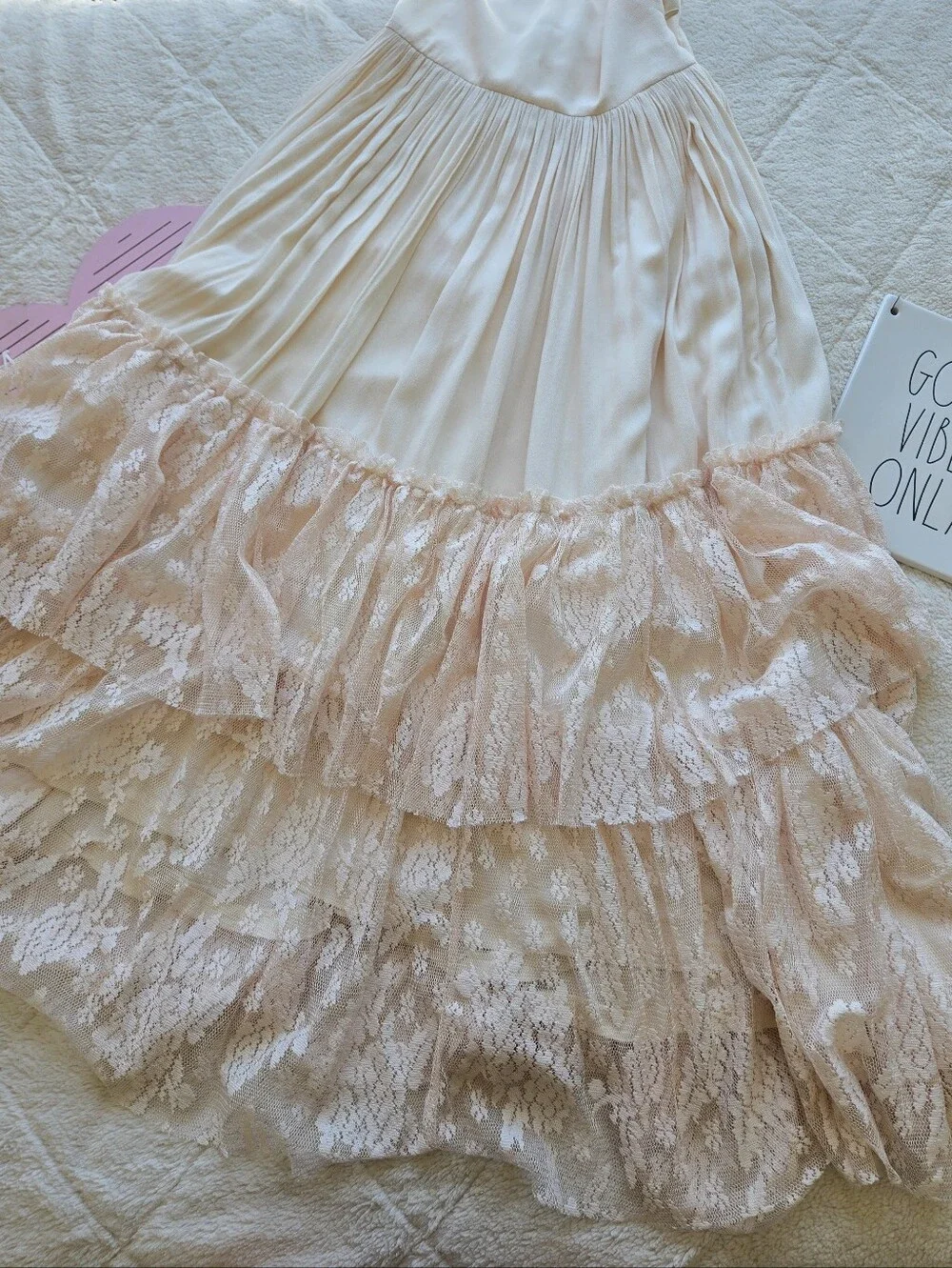 Joyfolie Catrin Dress in White Girls' Sleeveless Lace Trim Party Dress Size 7